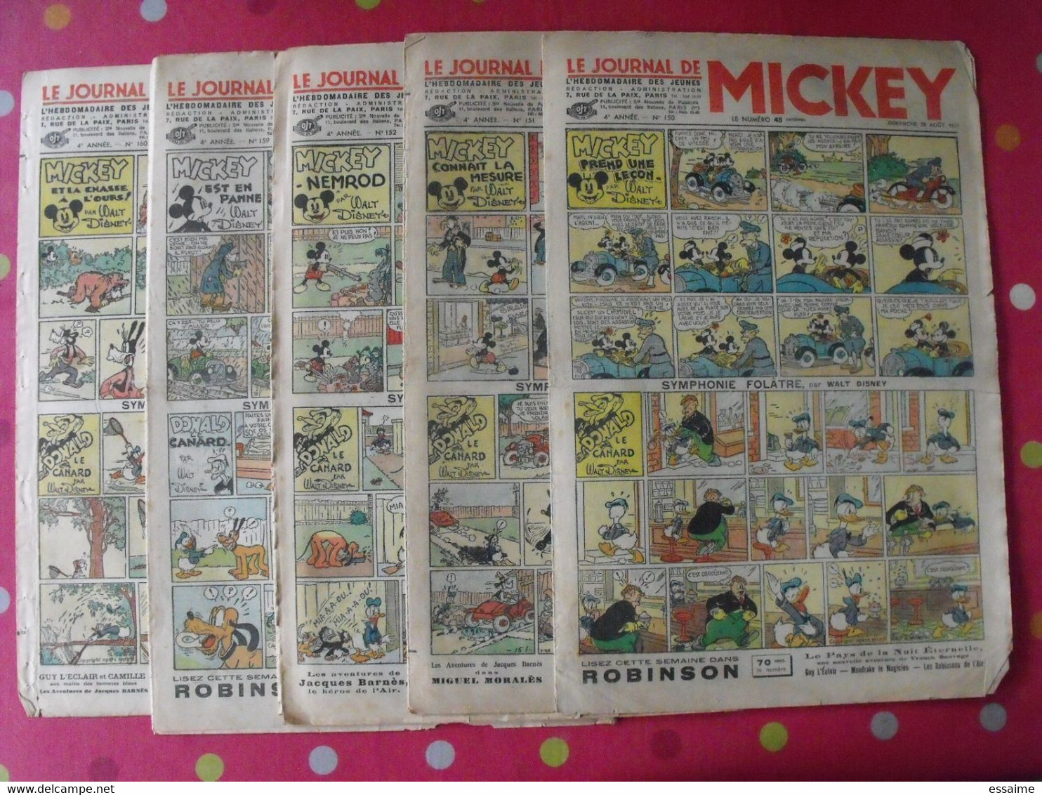 5 N° Du Journal De Mickey 1937. Jojo Richard Pim Pam Poum Jim La Jungle Malheurs D'annie Donald - Journal De Mickey