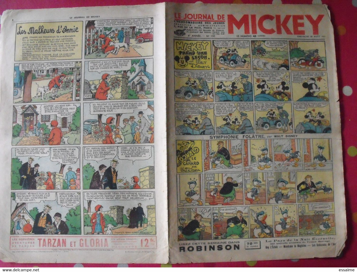 5 n° du journal de Mickey 1937. jojo richard pim pam poum jim la jungle malheurs d'annie donald