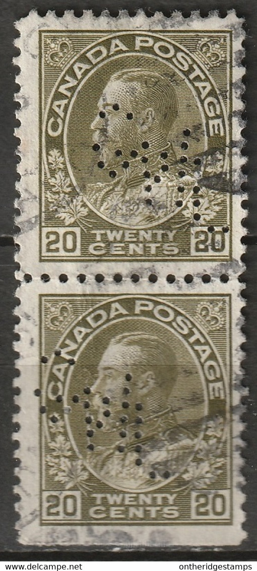 Canada 1925 Sc 119  Pair Perfin "GWL" (Great West Life) Used - Perfins