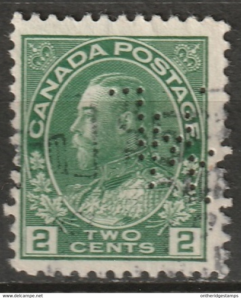 Canada 1922 Sc 107e  Perfin "GWL" (Great West Life Halifax) Used - Perforés