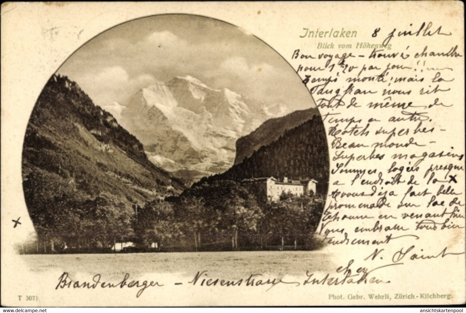 CPA Interlaken Kanton Bern Schweiz, Blick Vom Höhenweg - Berna