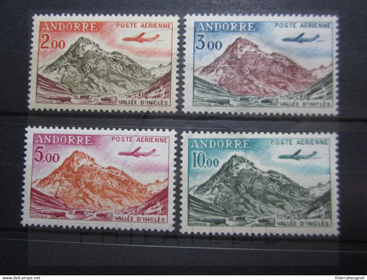 VEND BEAUX TIMBRES DE POSTE AERIENNE D ' ANDORRE FRANCAIS N° 5 - 8 , XX !!! (b) - Luchtpost