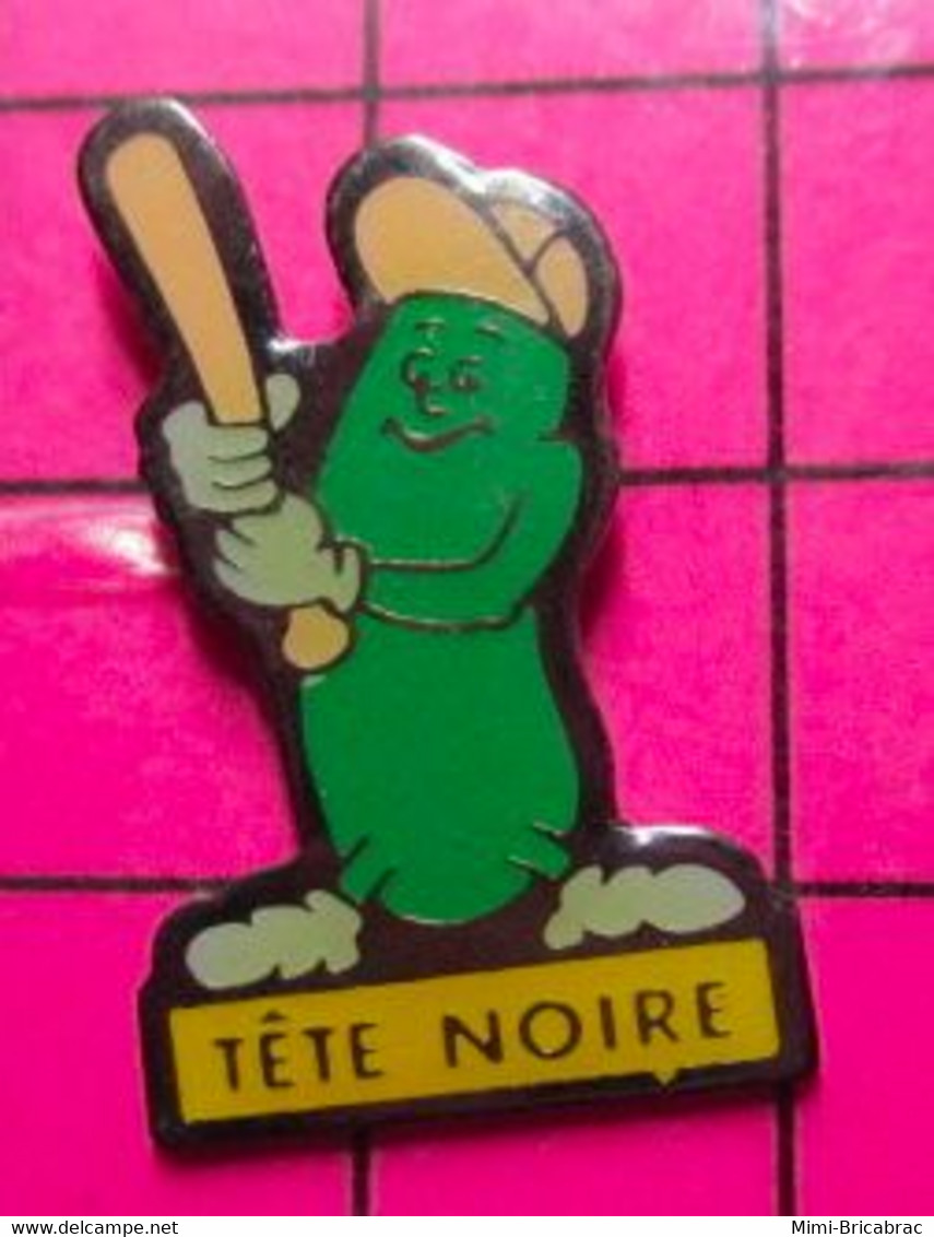 812B Pin's Pins / Beau Et Rare / THEME : SPORTS / BASE-BALL CORNICHON CONCOMBRE ? TETE NOIRE - Baseball