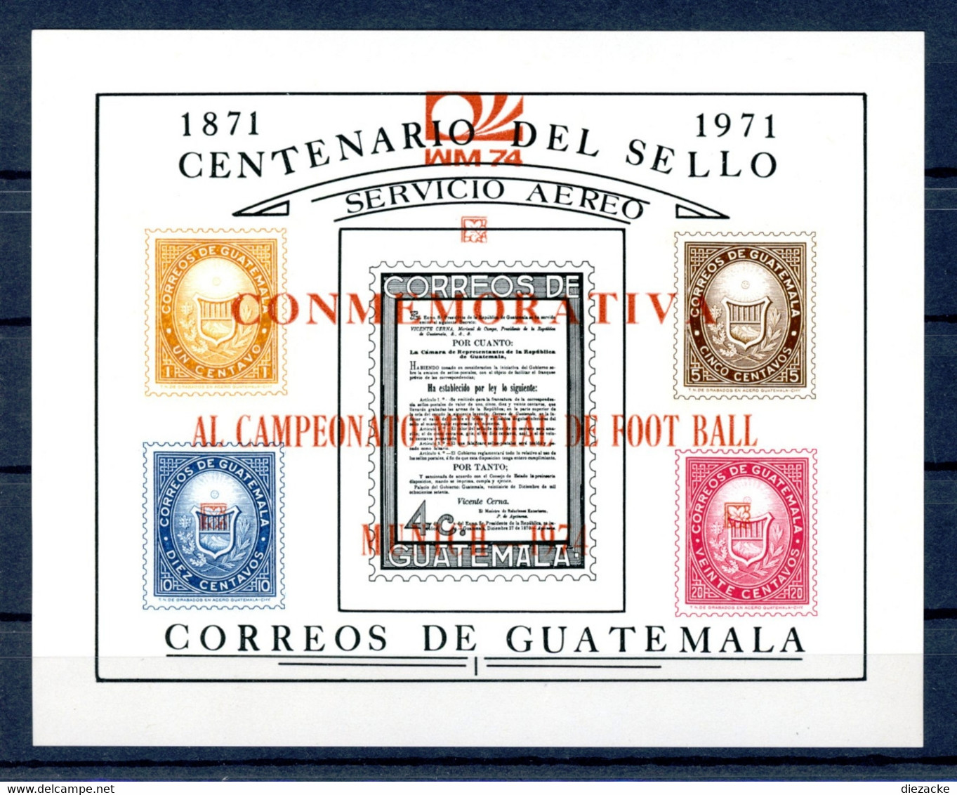 Guatemala MiNr. Block 15 B Postfrisch MNH Fußball WM 1974 (Fuß666 - Guatemala