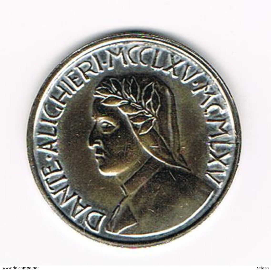 &-  TOKEN  DANTE - ALICHIERI - MCCLXV- MCMLXV - Monedas Elongadas (elongated Coins)