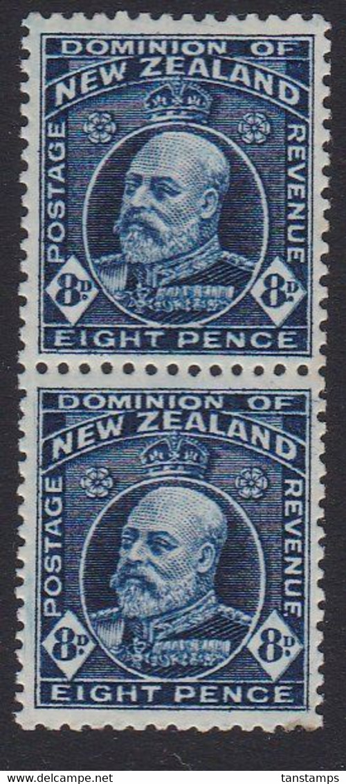 NEW ZEALAND KEVII 8d VLHM 2 PERF PAIR - Nuovi