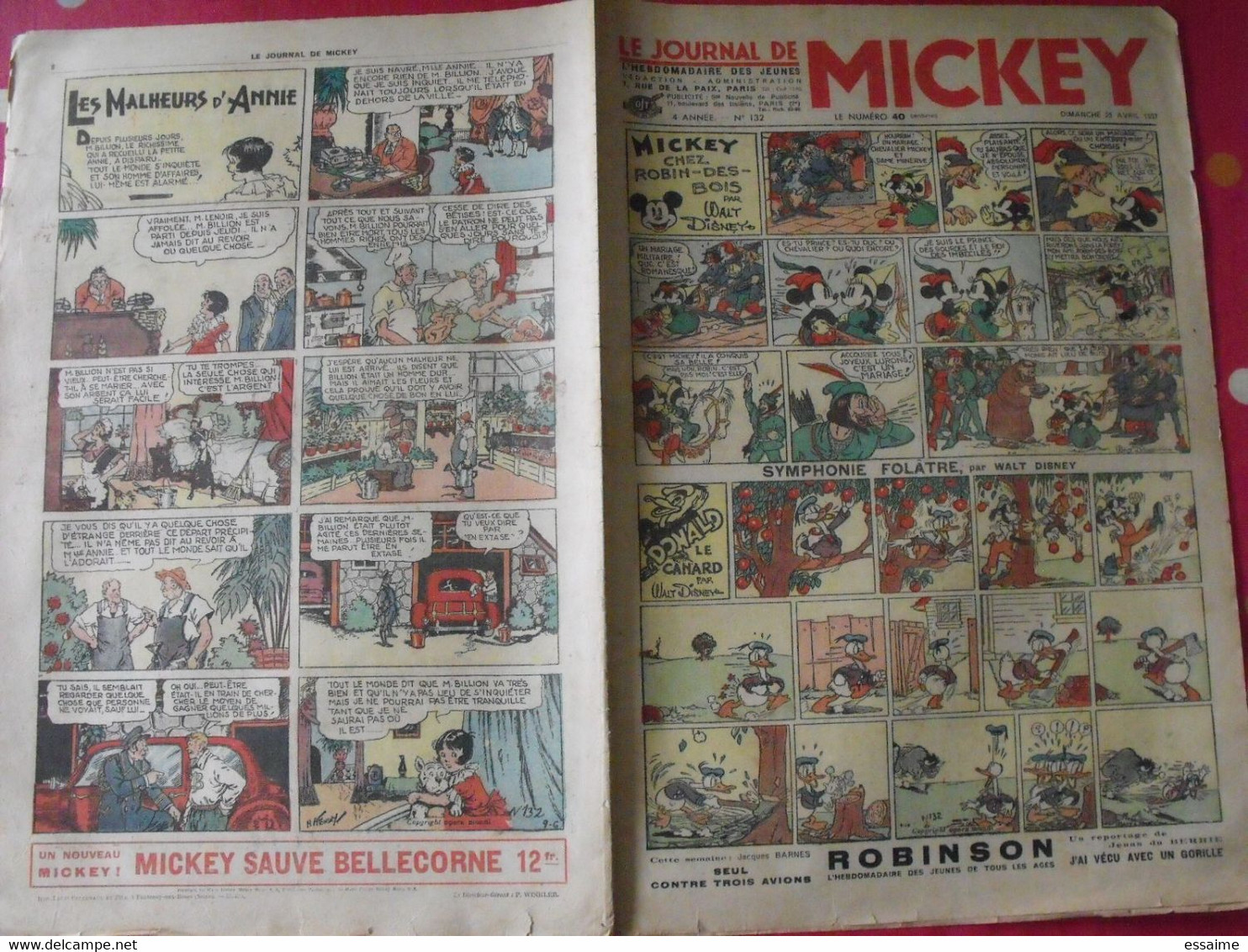 5 N° Du Journal De Mickey 1937. Jojo Richard Pim Pam Poum Jim La Jungle Malheurs D'annie Donald - Journal De Mickey