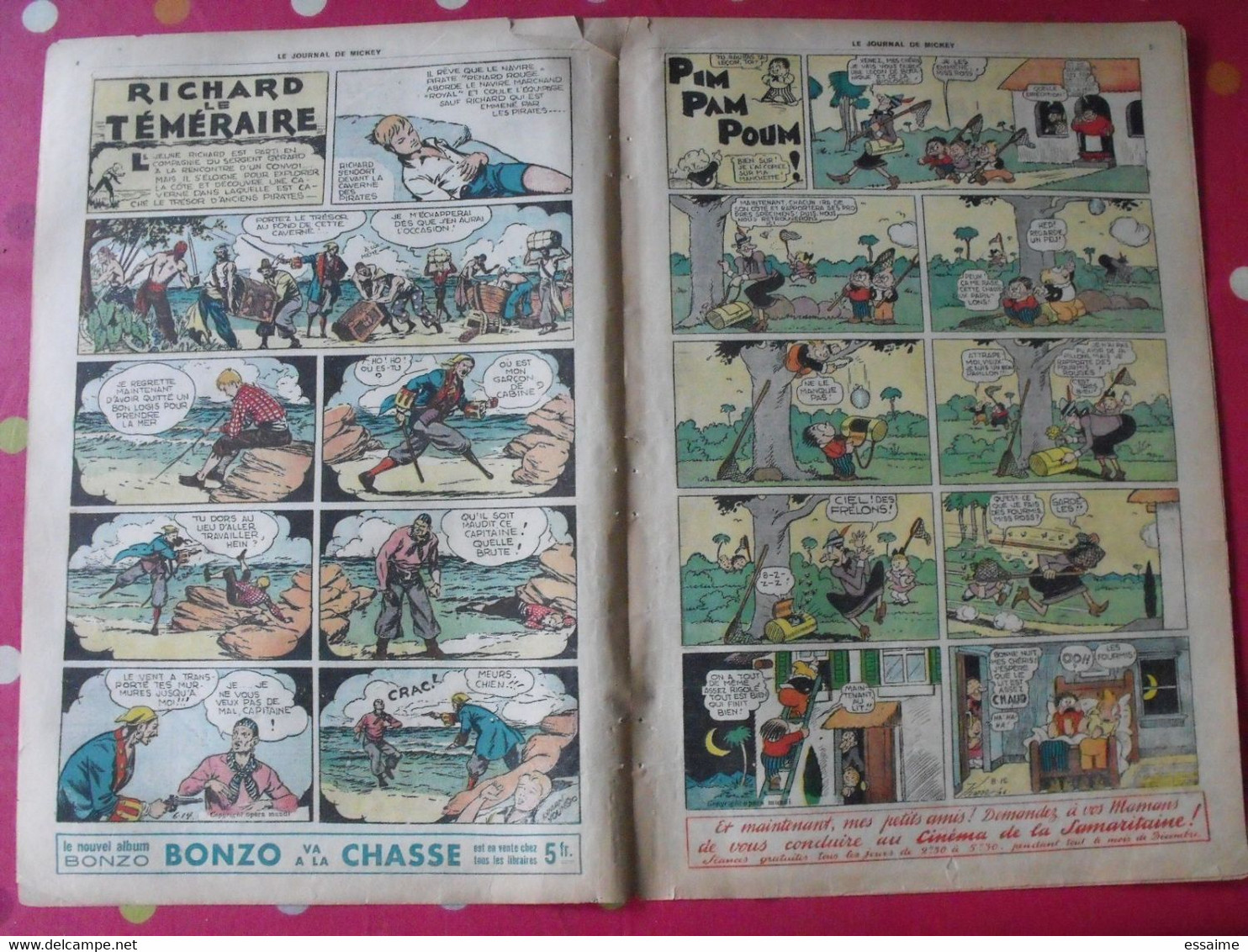 5 n° du journal de Mickey 1937. jojo richard pim pam poum jim la jungle malheurs d'annie donald