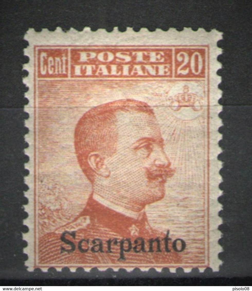 EGEO SCARPANTO 1921-22  20 C. SASSONE N. 9 ** MNH - Aegean (Scarpanto)