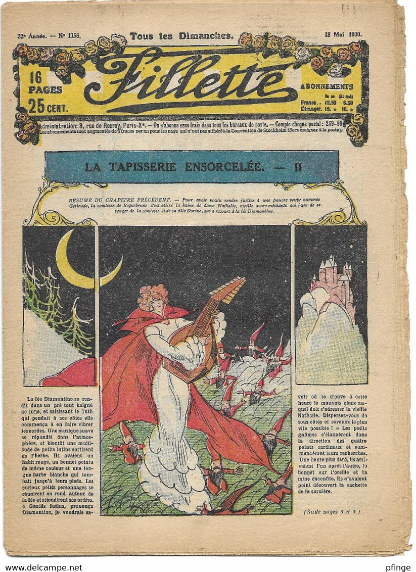 Fillette N°1156 Du 18 Mai 1930 - Fillette