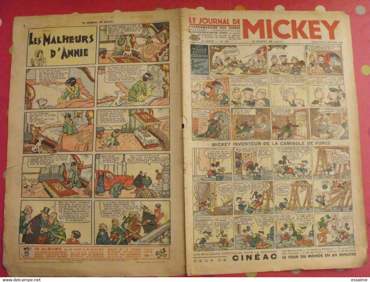 5 N° Du Journal De Mickey 1936. Jojo Lacloche Pim Pam Poum Luc Bradefer Malheurs D'annie Donald - Journal De Mickey