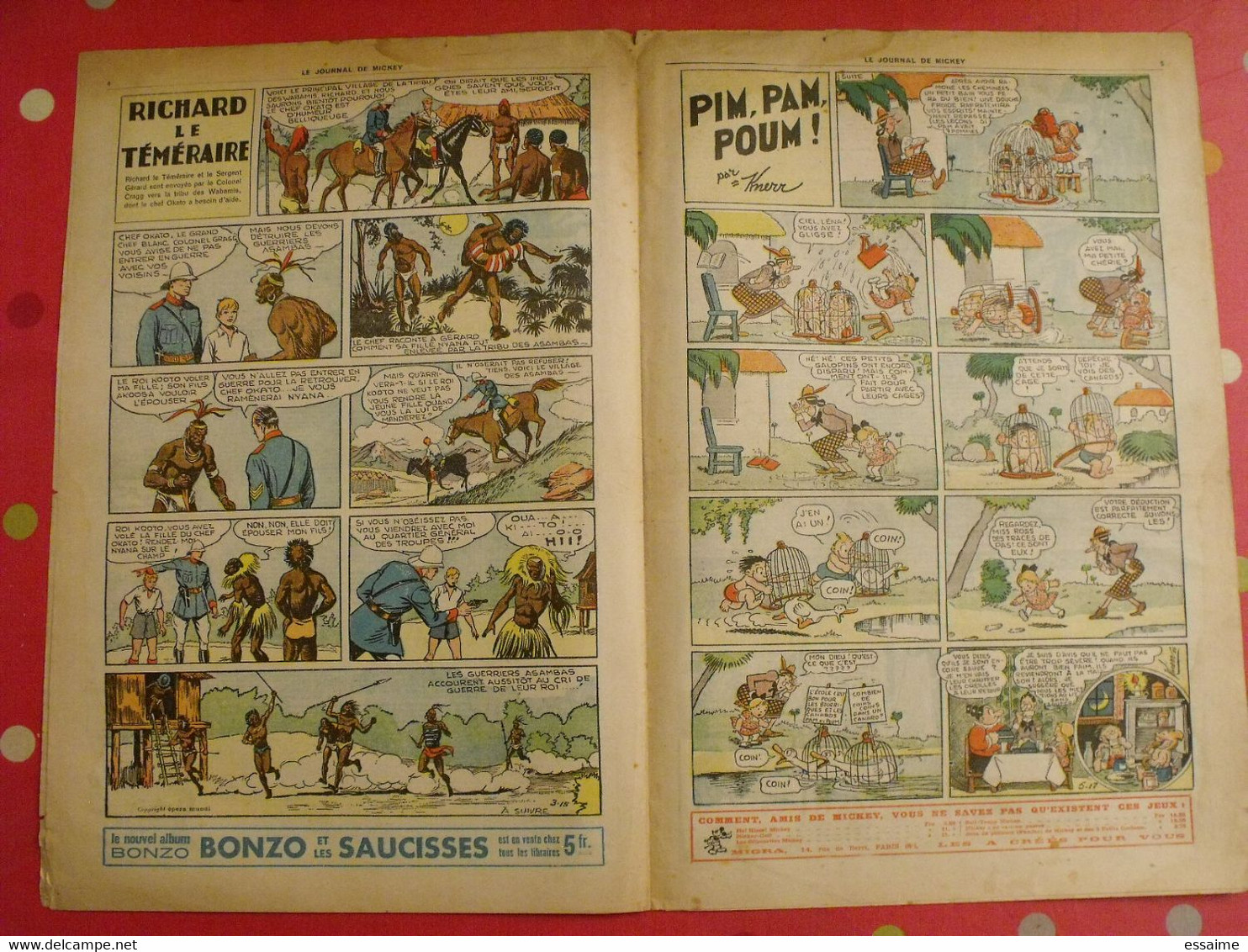 5 N° Du Journal De Mickey 1936. Jojo Lacloche Pim Pam Poum Luc Bradefer Malheurs D'annie Donald - Journal De Mickey