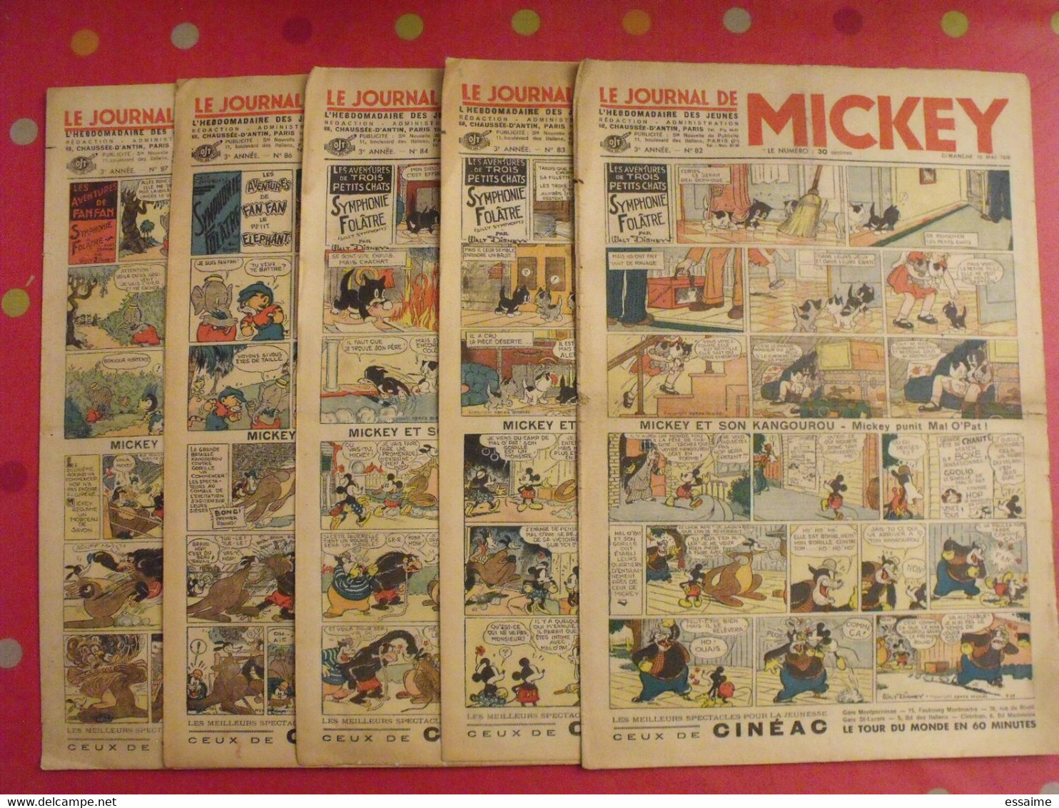 5 N° Du Journal De Mickey 1936. Jojo Lacloche Pim Pam Poum Luc Bradefer Malheurs D'annie Donald - Journal De Mickey