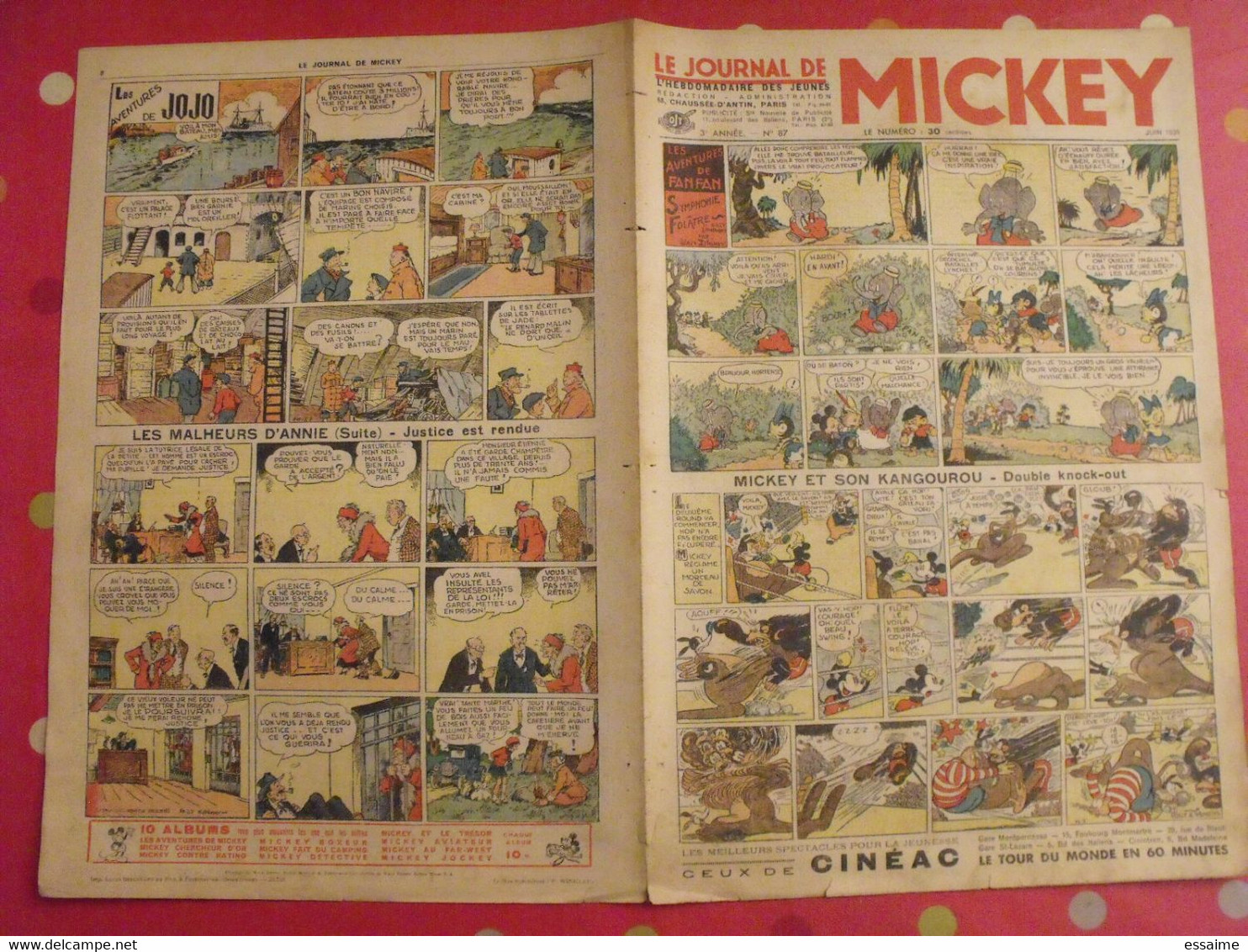 5 N° Du Journal De Mickey 1936. Jojo Lacloche Pim Pam Poum Luc Bradefer Malheurs D'annie Donald - Journal De Mickey
