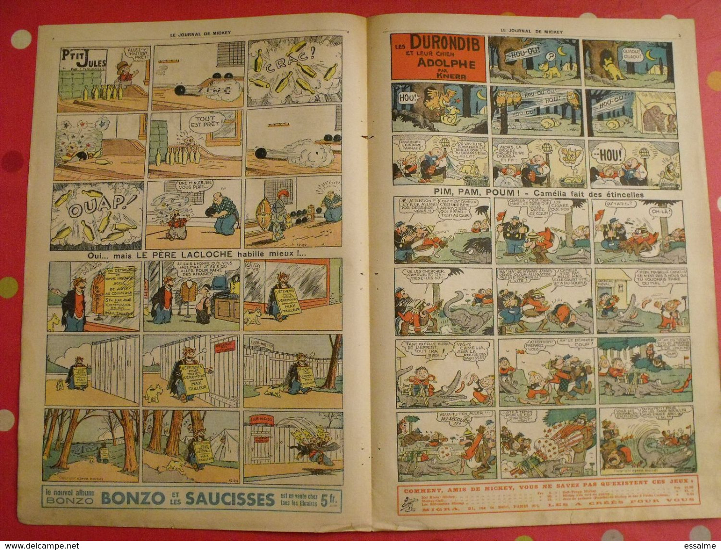 5 N° Du Journal De Mickey 1936. Jojo Lacloche Pim Pam Poum Luc Bradefer Malheurs D'annie Donald - Journal De Mickey