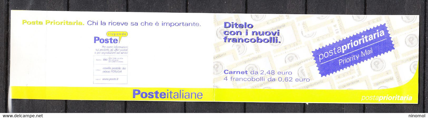 Italia   -   2002.  Carnet Prioritaria 0,62 €. Fresco, MNH - Booklets