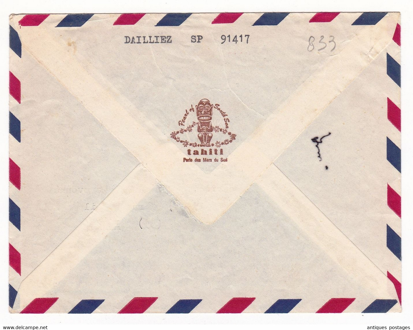 Lettre 1970 Tahiti Secteur Postal Militaire 91417 Perle Du Pacifique Poste Aux Armées Iwuy Nord - Lettres & Documents