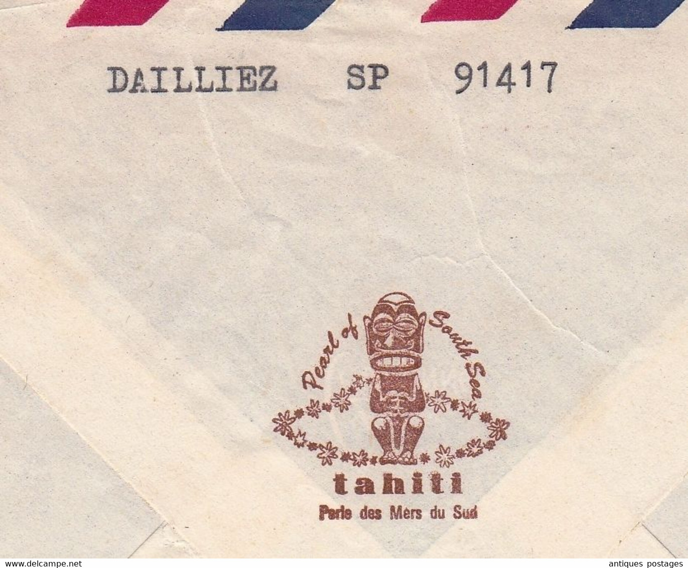 Lettre 1970 Tahiti Secteur Postal Militaire 91417 Perle Du Pacifique Poste Aux Armées Iwuy Nord - Briefe U. Dokumente