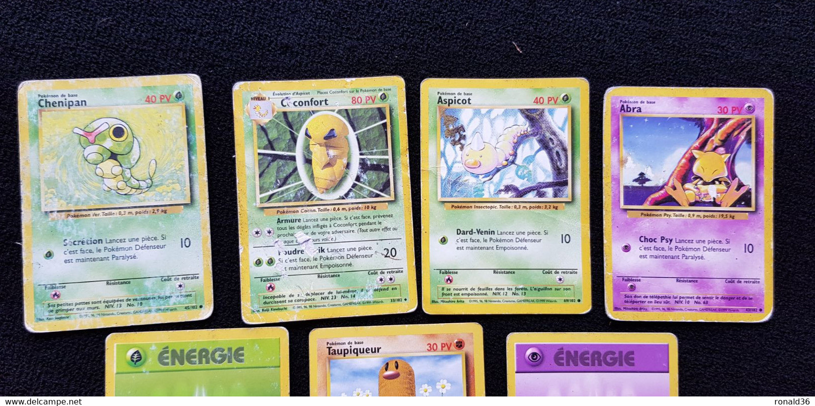 Carte Lot De 11 POKEMON Kadabra Rondoudou Chrysacier Mimitoss Taupiqueur Abra Aspicot Coconfort Chenipan ENERGIE - Lots & Collections