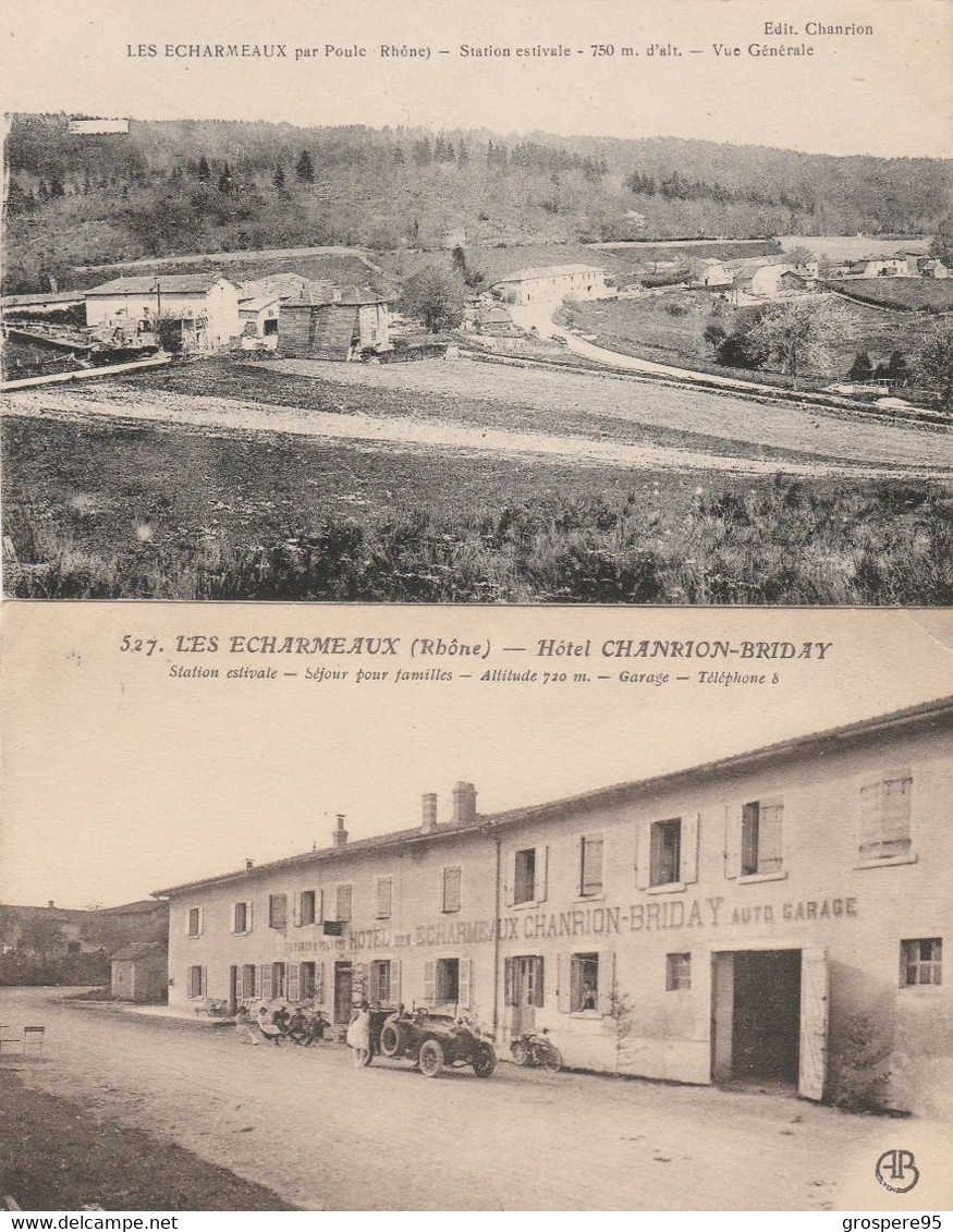 LES ECHARMEAUX VUE GENERALE + HOTEL CHANRION BRIDAY - Sonstige & Ohne Zuordnung