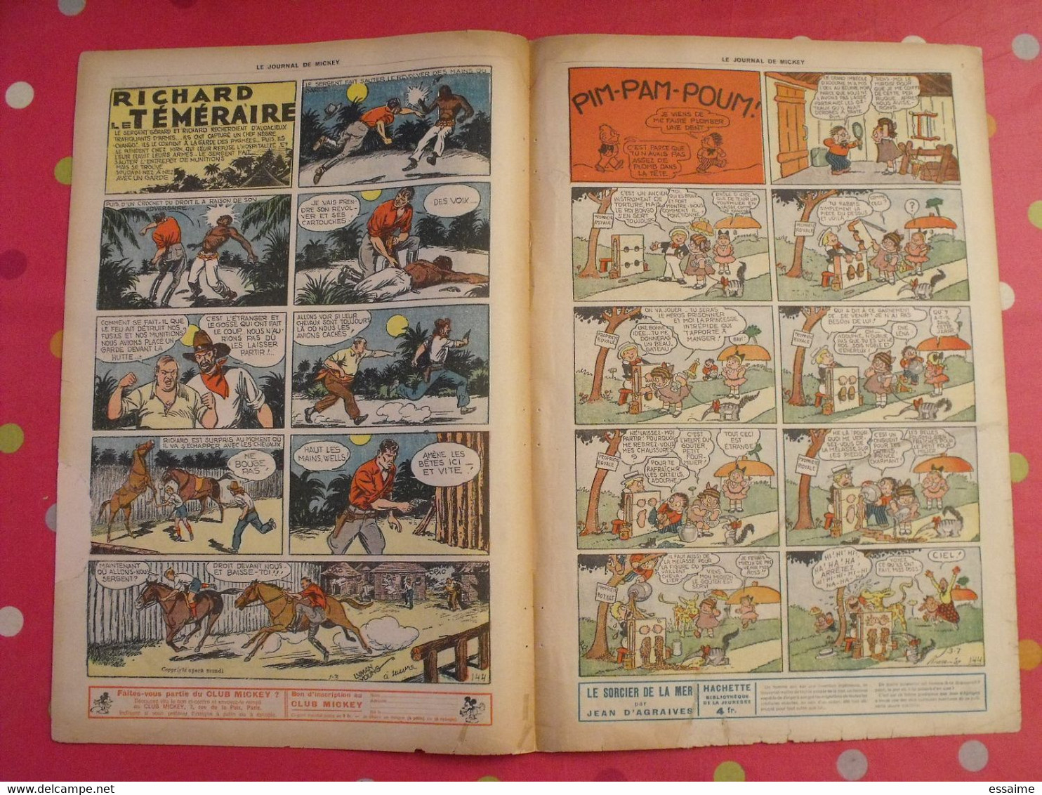 5 N° Du Journal De Mickey 1937. Jojo Richard Jim La Jungle Malheurs D'annie Donald Cora Tempête. - Journal De Mickey