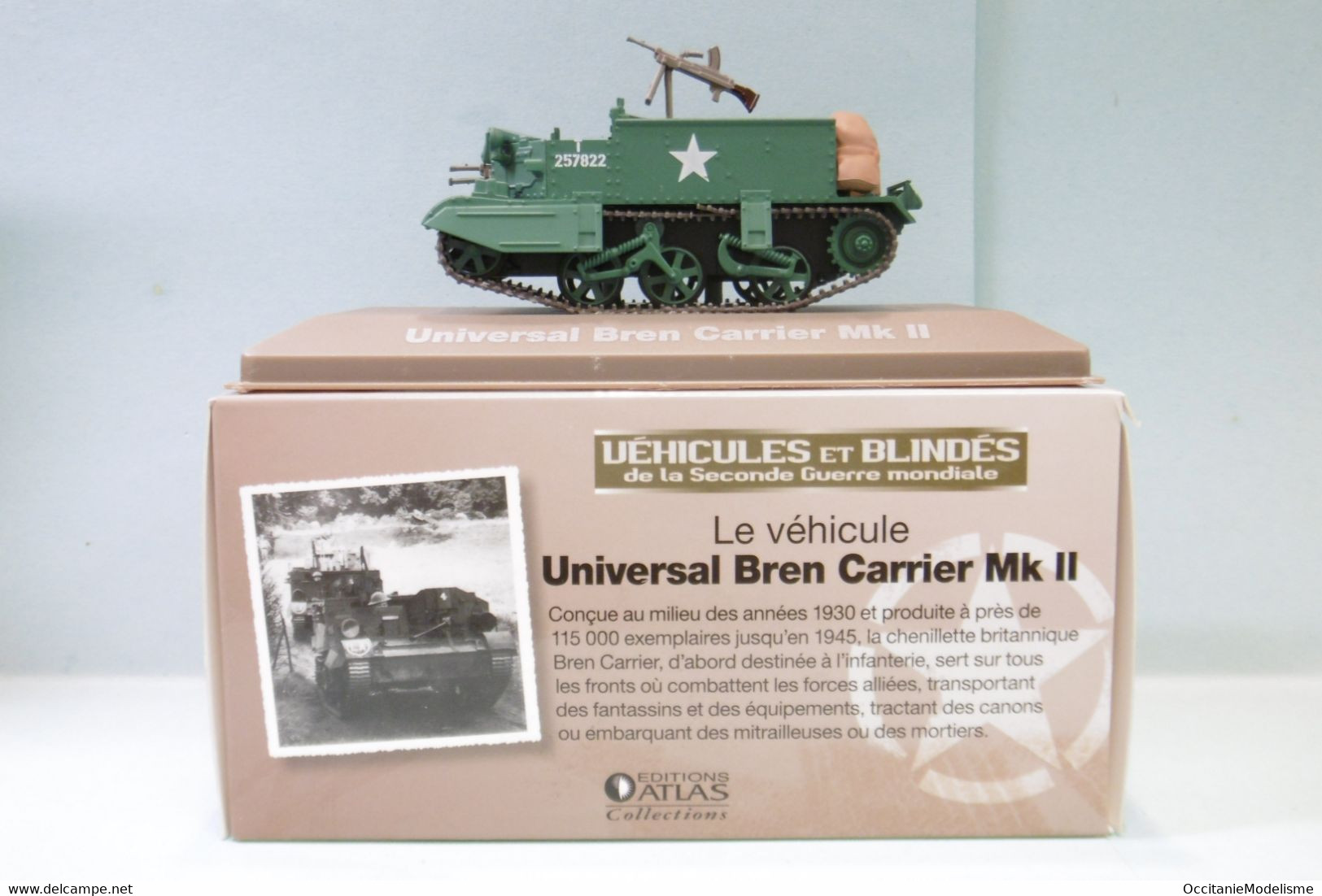 Atlas - UNIVERSAL BREN CARRIER Mk II Véhicules Et Blindés WWII Militaire BO 1/43 - Militaria