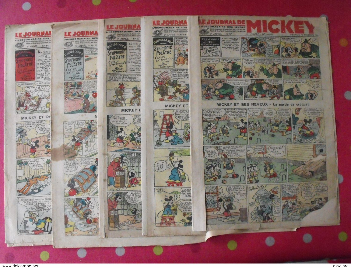 5 N° Du Journal De Mickey 1935-1936. Jojo Richard Jim La Jungle Malheurs D'annie Donald Cora Tempête. - Journal De Mickey