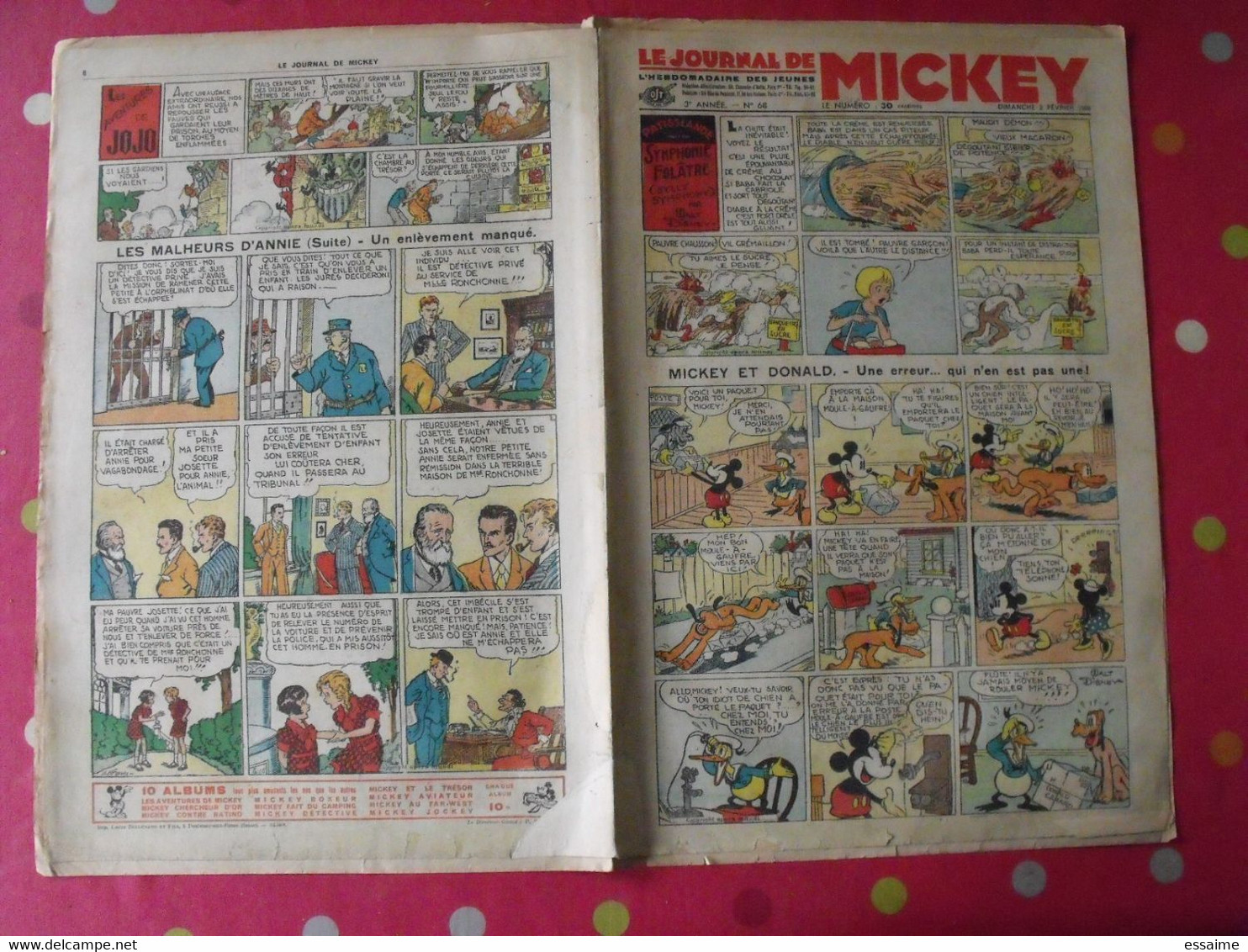 5 N° Du Journal De Mickey 1935-1936. Jojo Richard Jim La Jungle Malheurs D'annie Donald Cora Tempête. - Journal De Mickey