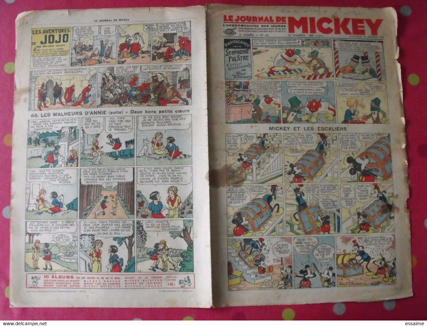 5 N° Du Journal De Mickey 1935-1936. Jojo Richard Jim La Jungle Malheurs D'annie Donald Cora Tempête. - Journal De Mickey