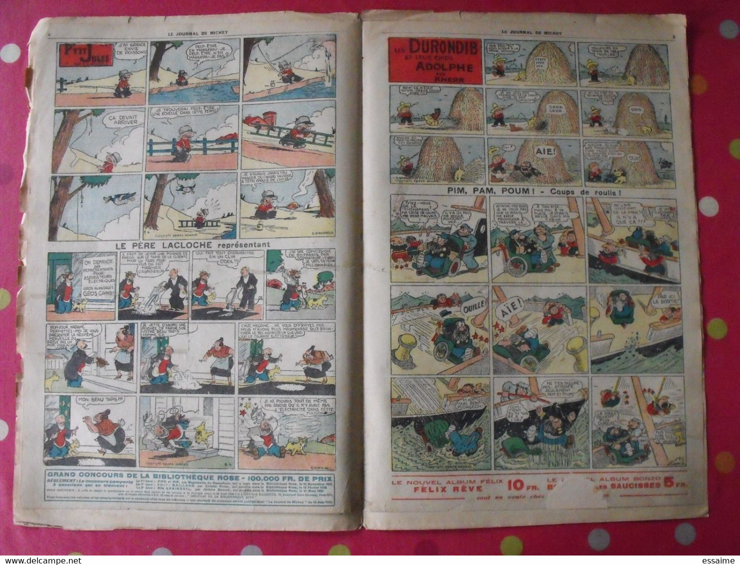 5 N° Du Journal De Mickey 1935-1936. Jojo Richard Jim La Jungle Malheurs D'annie Donald Cora Tempête. - Journal De Mickey