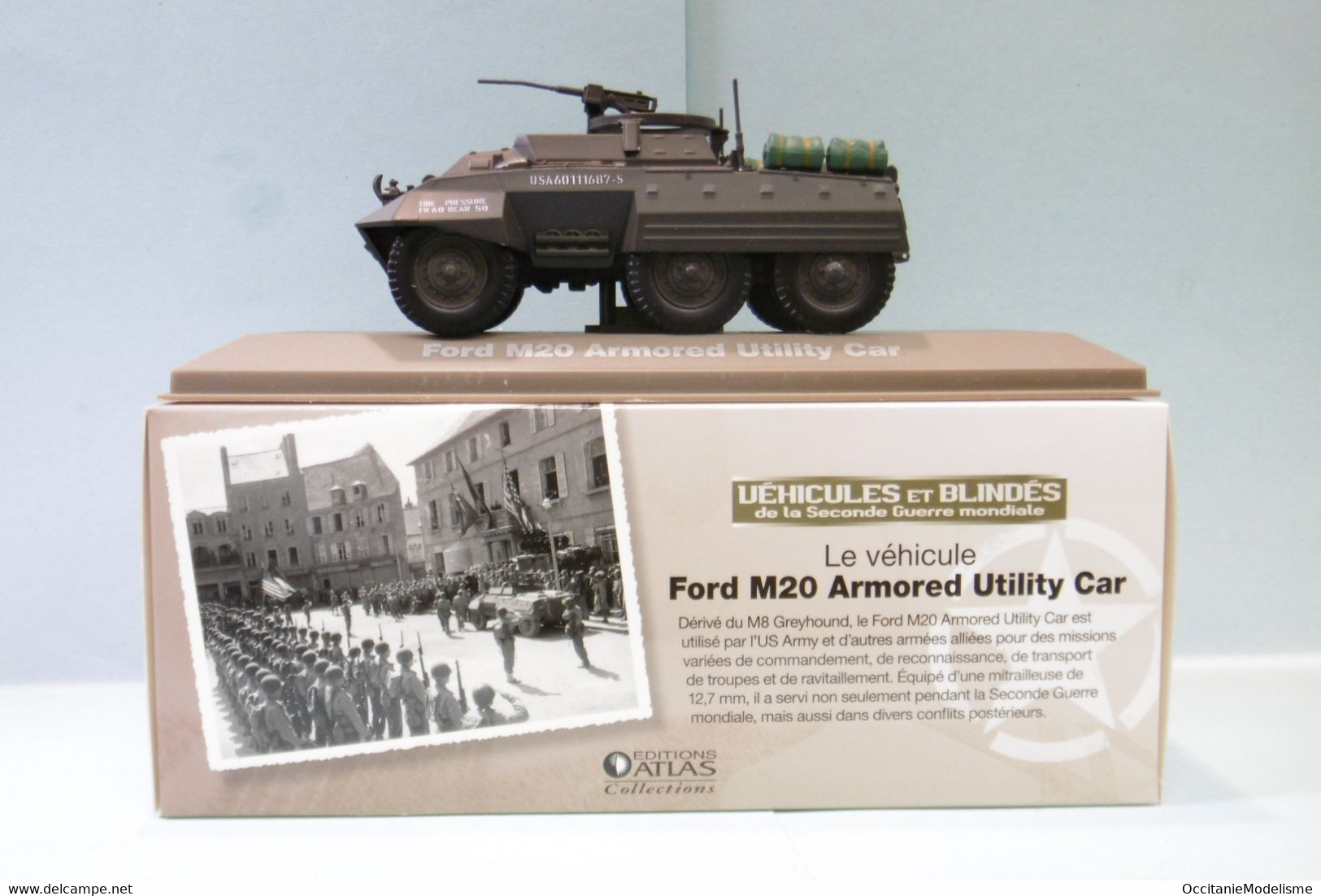 Atlas - FORD M20 Armored Utility Car US Army Véhicules Et Blindés WWII BO 1/43 - Militari