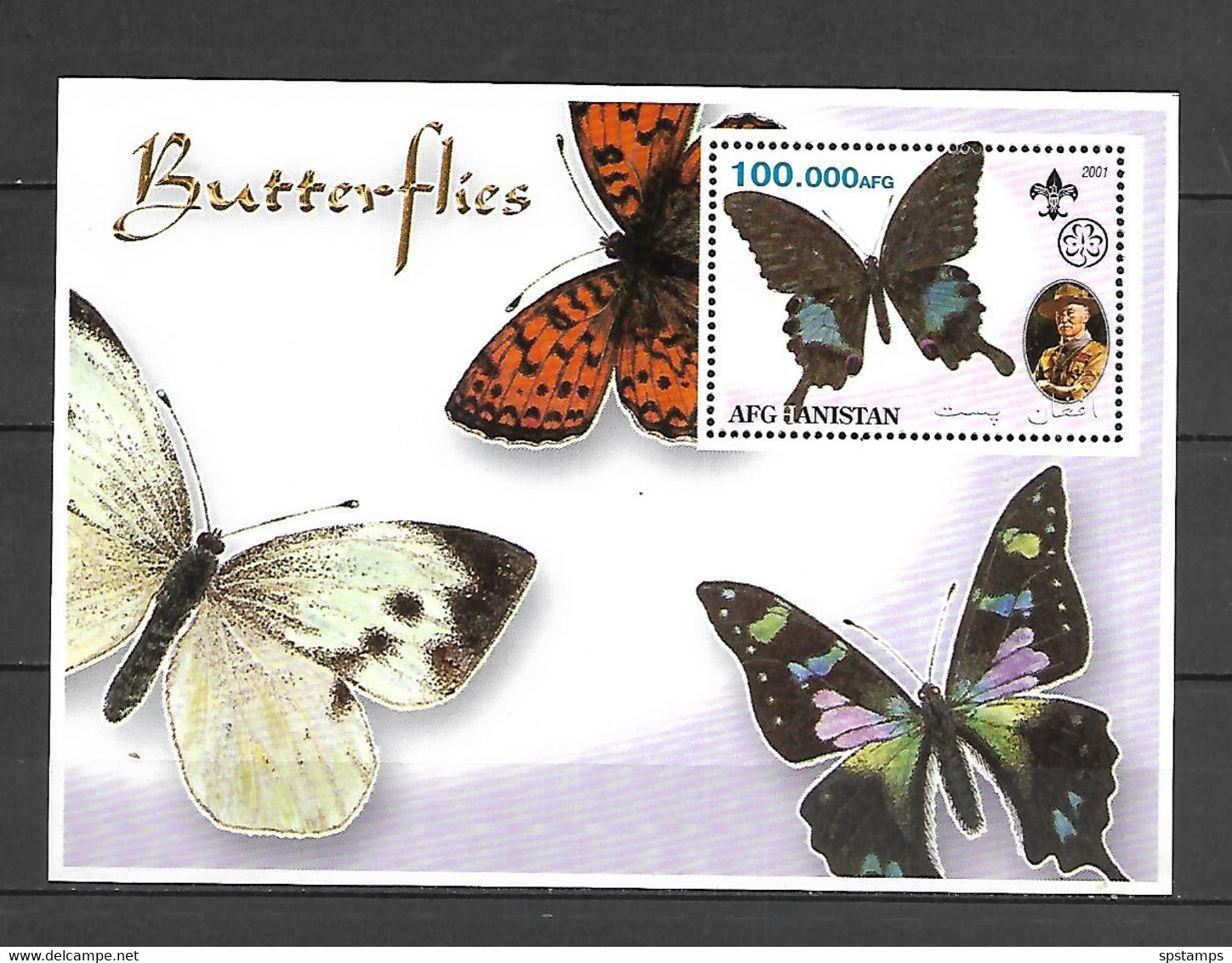 Afghanistan 2001 Insects - Butterflies MS MNH (DMS09) - Schmetterlinge