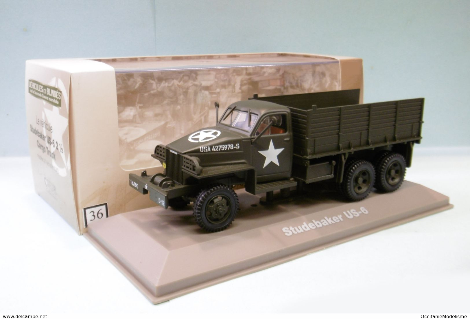 Atlas - CAMION STUDEBAKER US-6 2 1/2 Cargo Truck Véhicules Et Blindés WWII Militaire BO 1/43 - Militari