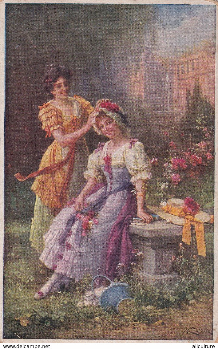 A10308 - LA BELLE WOMEN, PAINTING PEINTURE - GALERIE WIENER KUNSTLER, HANS ZATZKA SIGNED ILLUSTRATION,1923 USED POSTCARD - Zatzka