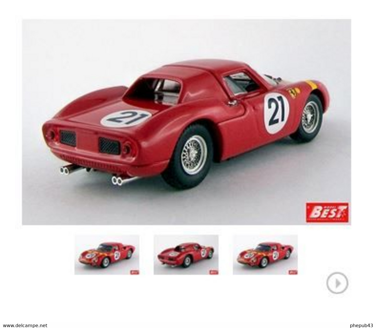 Ferrari 250 LM - Lucien Bianchi - 1st Zolder 1964 #21 - Best Model - Best Model