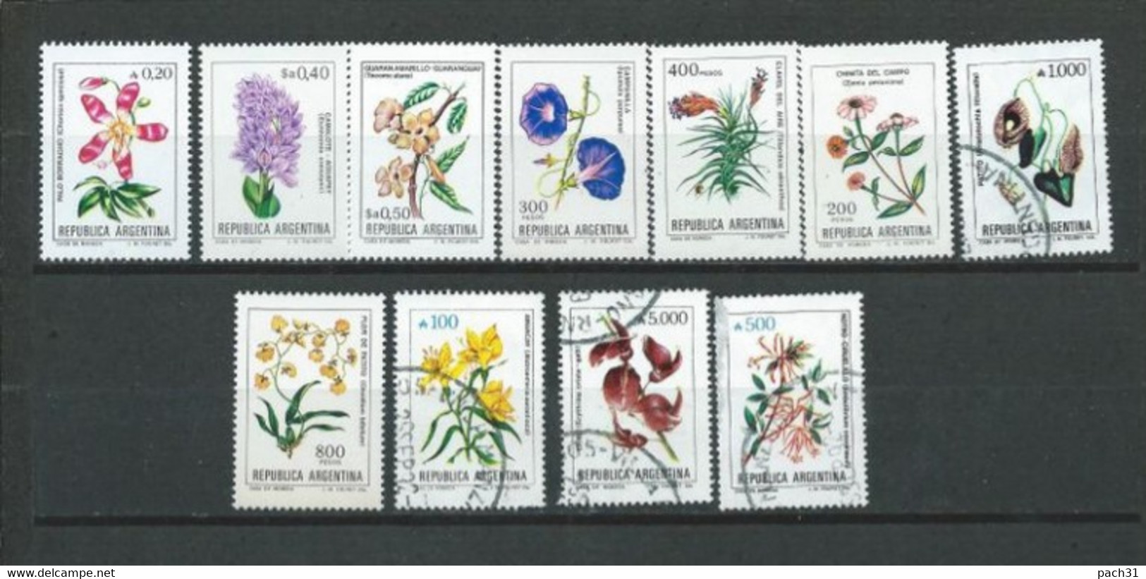 Argentine   Lot De Timbres   Différents  Fleurs - Collections, Lots & Séries