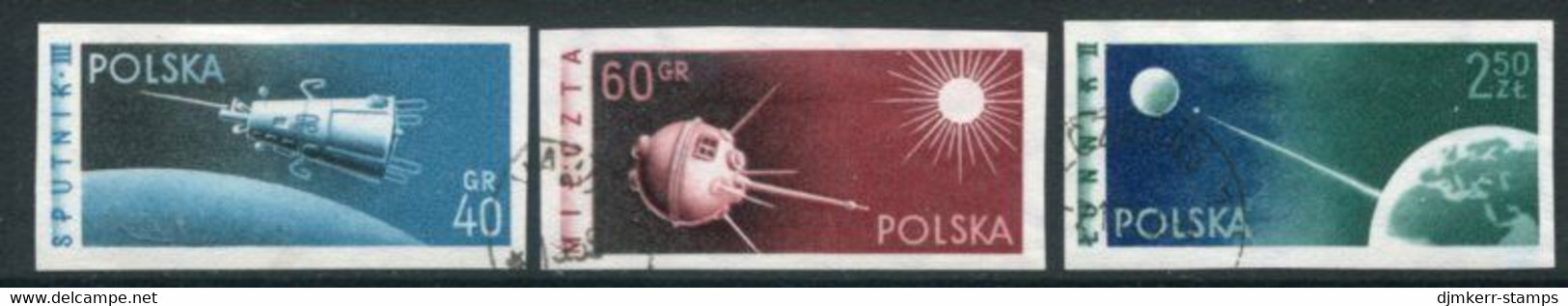 POLAND 1959 Satellites Imperforate Used.  Michel 1127-29B - Gebraucht