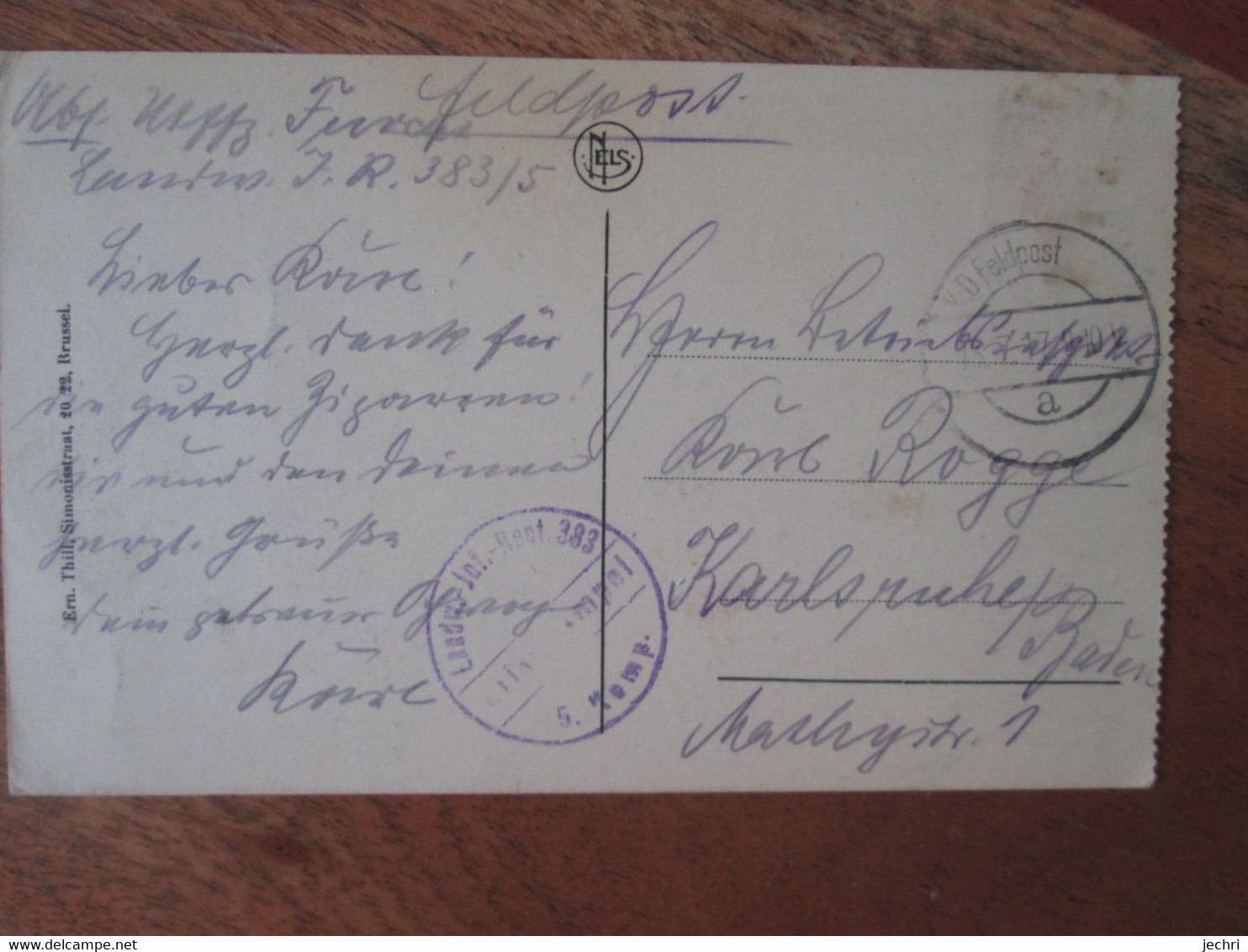 Diksmuide. De Hooge Brug En De Yzer . Peniches . Carte Provenant D Un Carnet . Cachet Militaire  . Nels - Diksmuide