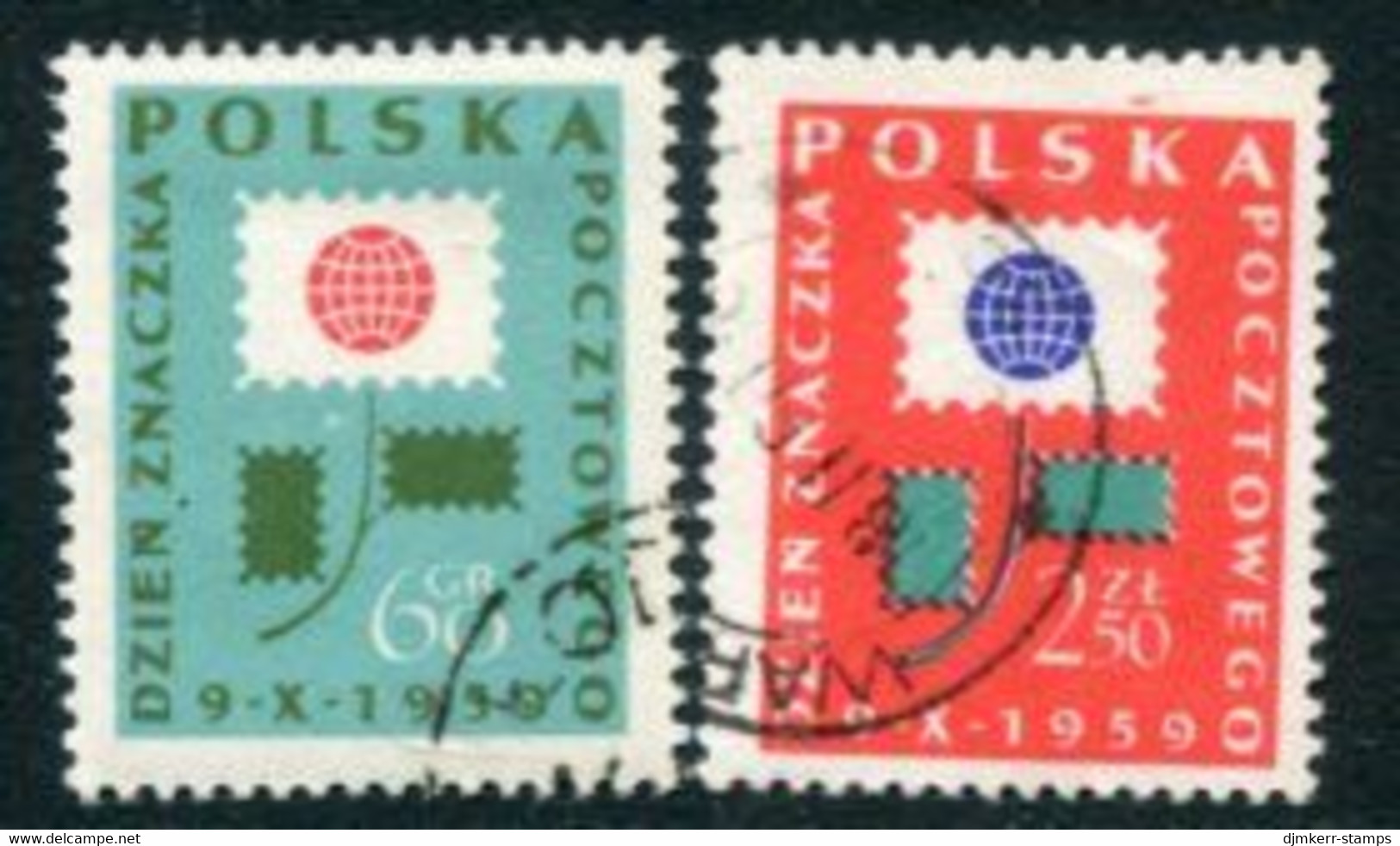 POLAND 1959 Stamp Day Used.  Michel 1125-26 - Used Stamps