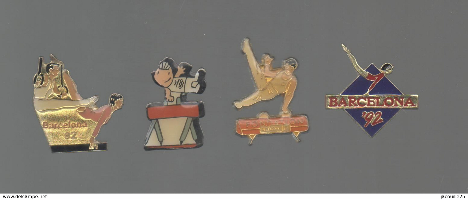 PINS PIN'S SPORTS  GYMNASTIQUE GYM JEUX OLYMPIQUES 1992 JO BARCELONA    LOT 4 PINS - Gymnastique