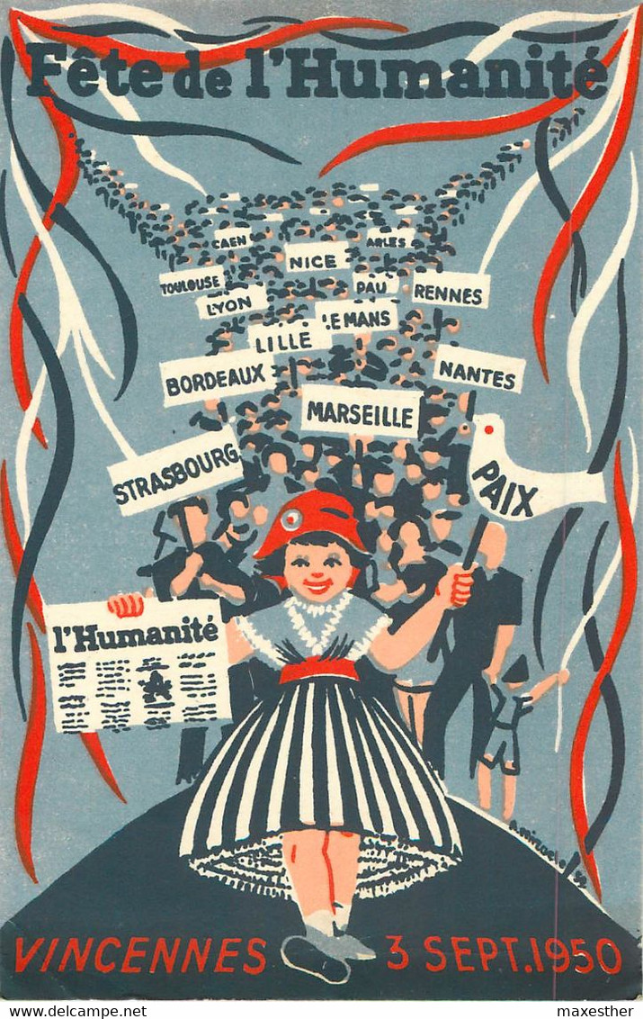 VINCENNES Fête De L'Humanité 3 Septembre 1950 - Vincennes