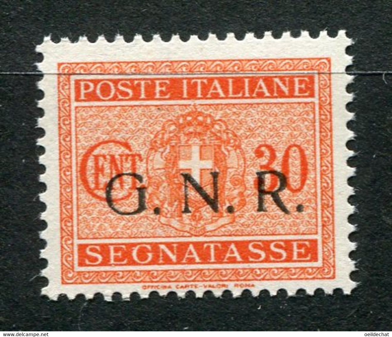 22071 ITALIE Taxe N°5** 30c. Rouge-orange  Type De 1934 Avec Surcharge G.N.R  1944  TB - Strafport