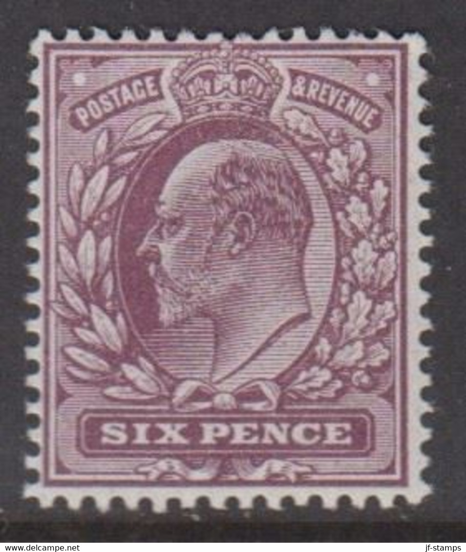 1902 - 1913. Edward VII. 6 D. Hinged.  (Michel 111) - JF422347 - Unused Stamps