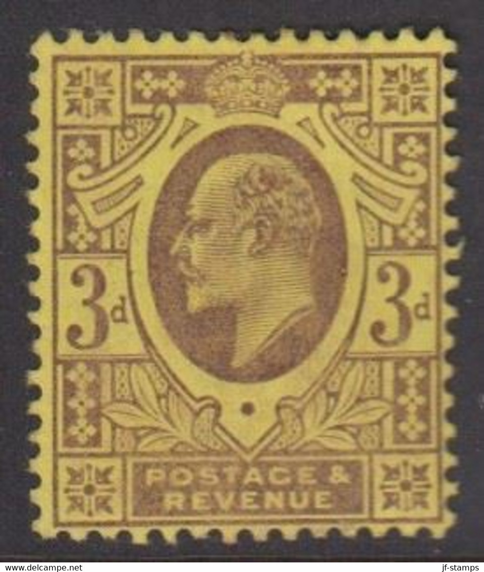 1902 - 1913. Edward VII. 3 D. Hinged.  (Michel 108) - JF422349 - Unused Stamps