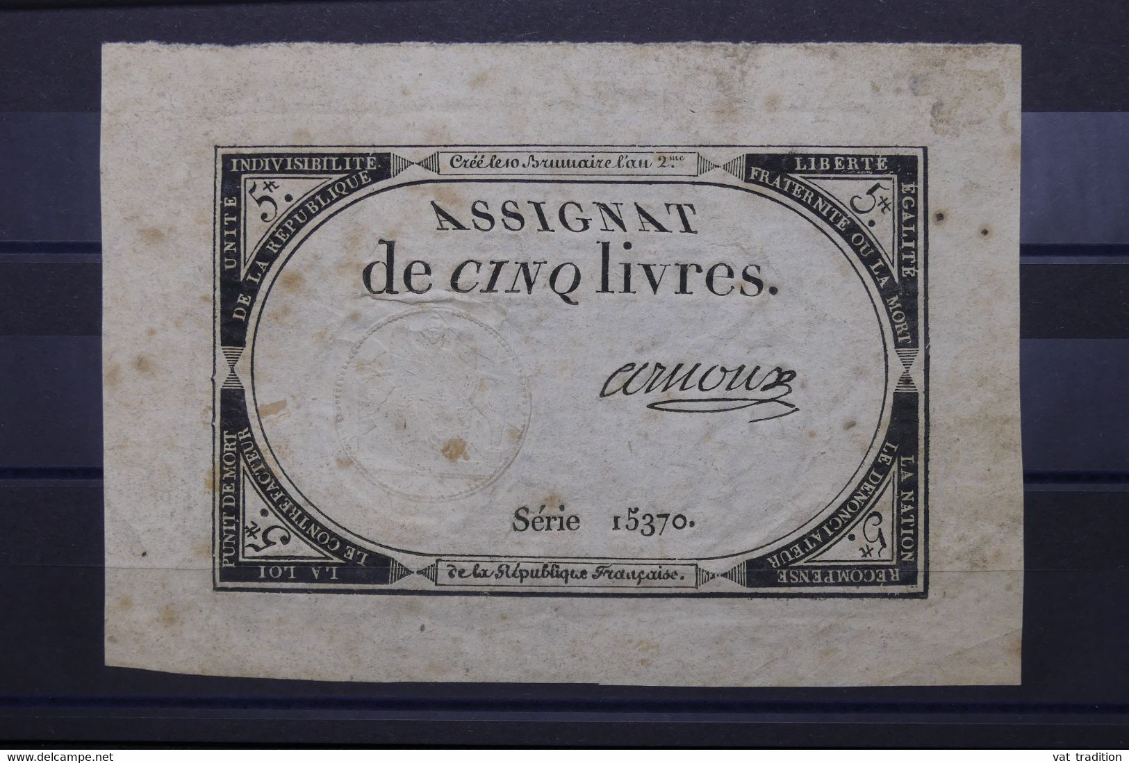 FRANCE - Assignat De 5 Livres - Etat Moyen  - L 100824 - Assignats & Mandats Territoriaux