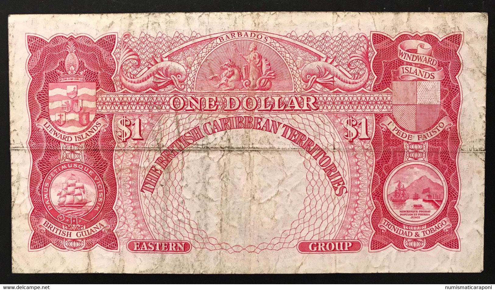 British Caribbean 1 $ Pick#7 1959 Bb Vf LOTTO 2242 - Guyana
