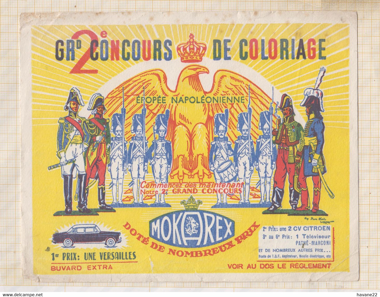 21/9 Buvard MOKAREX 2 ème Grand Concours De Coloriage Epopée Napoléonienne - Café & Thé