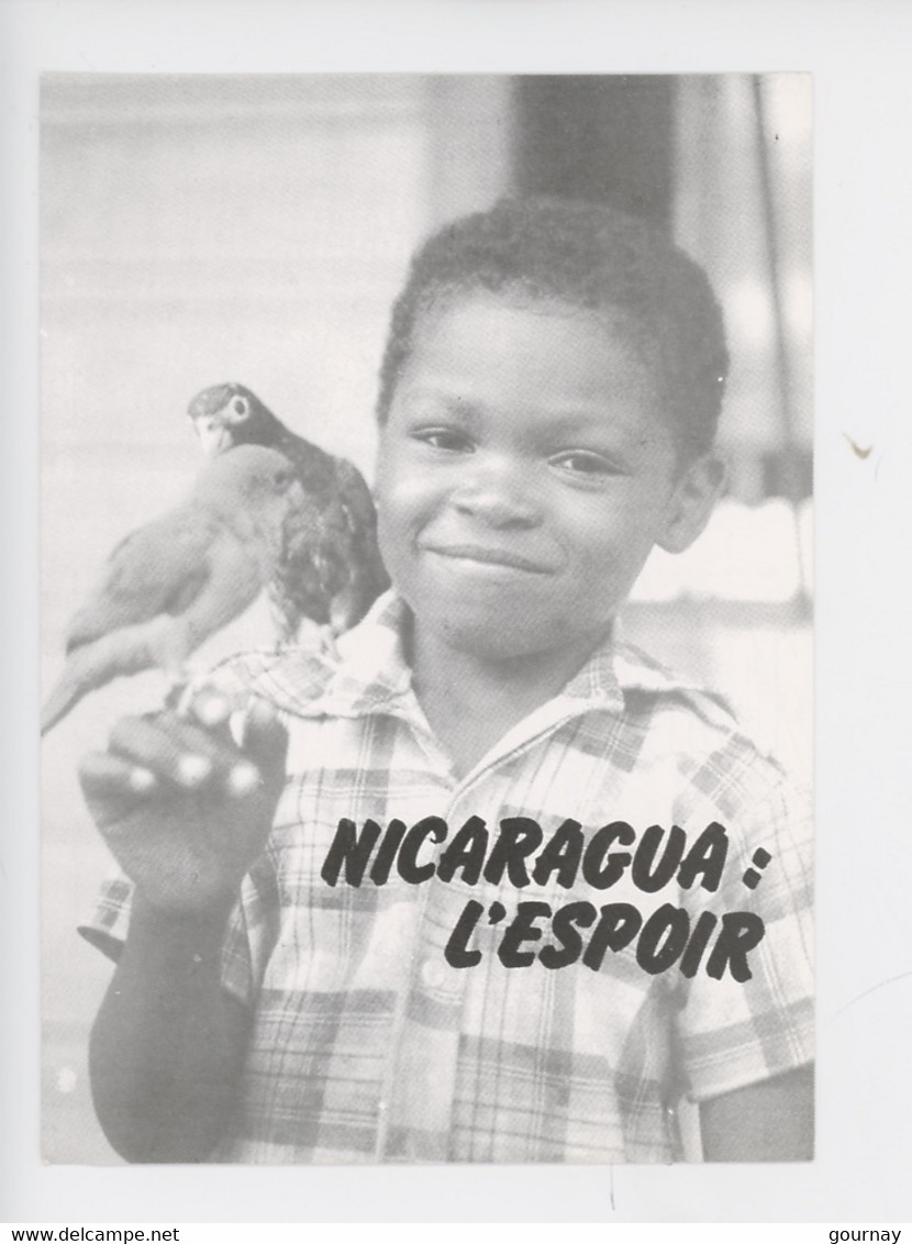 Nicaragua Chinandega, Carte Solidaire Pour Le Village De Cinco Pinos (bâtir équipement Collectif) Portrait Enfant Oiseau - Nicaragua