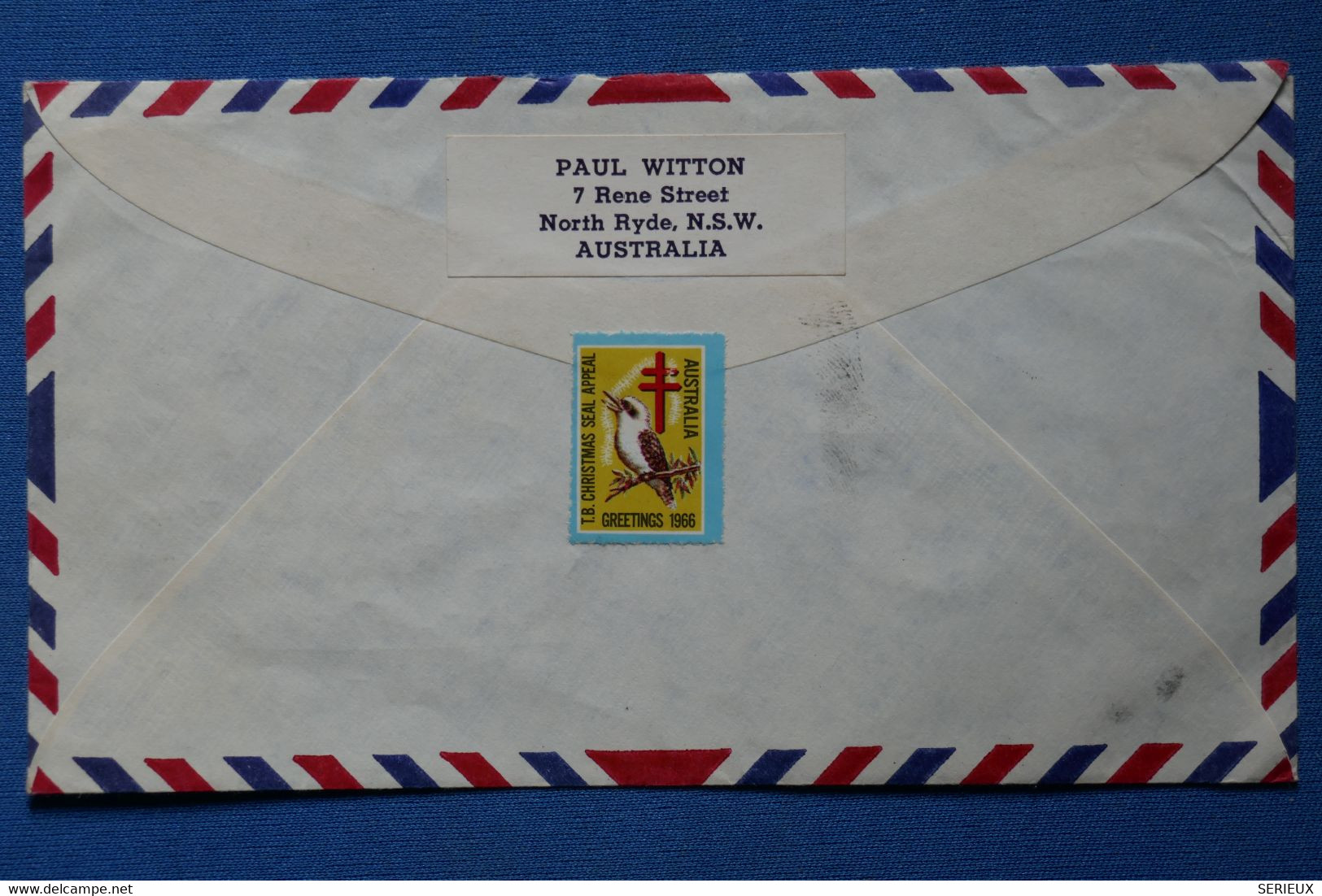 W5 AUSTRALIA  BELLE LETTRE  1966 SYDNEY POUR MAURITIUS + VIGNETTE  + AFFRANCHISSEMENT INTERESSANT - Lettres & Documents