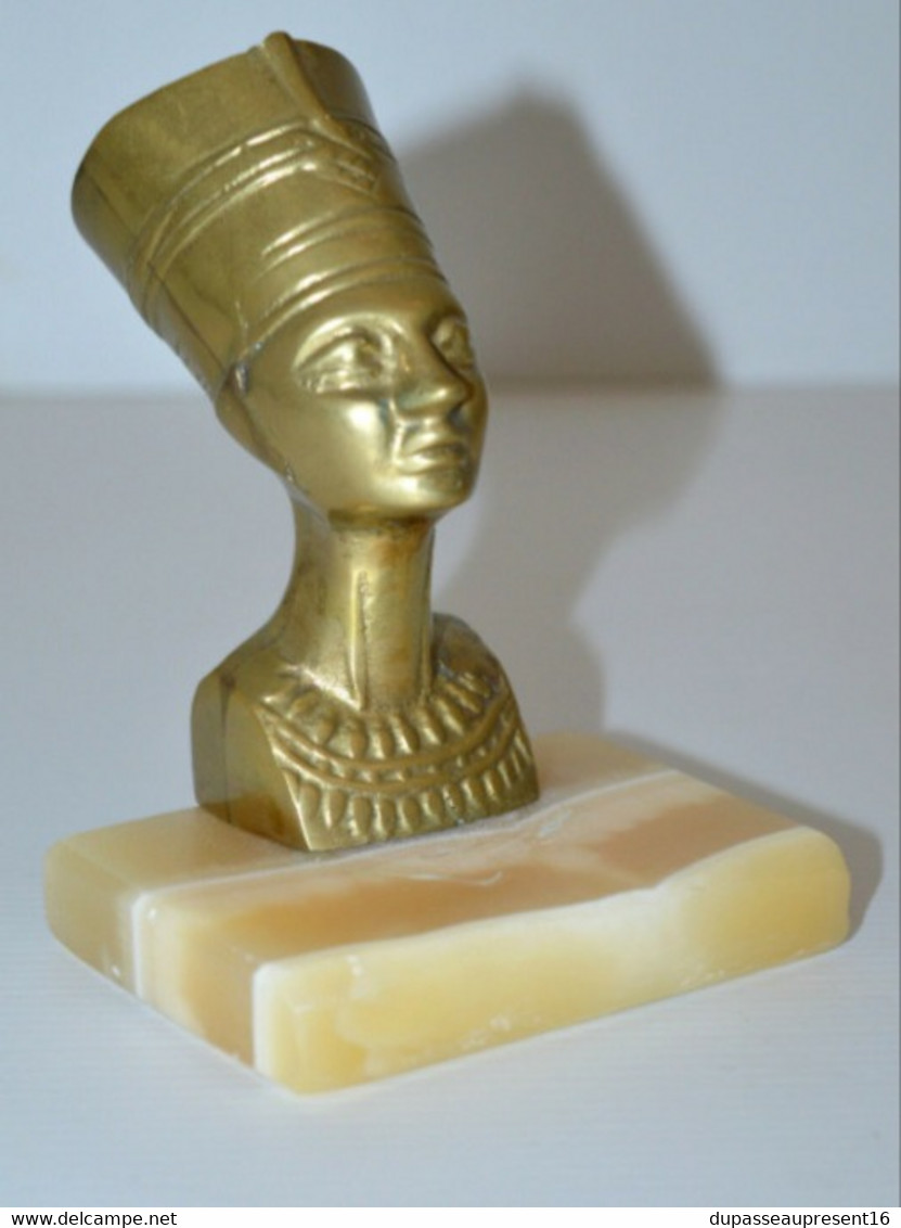 JOLIE STATUETTE BUSTE REINE NEFERTITI BRONZE Sur Plaque ONYX Collection VITRINE Déco - Oestliche Kunst